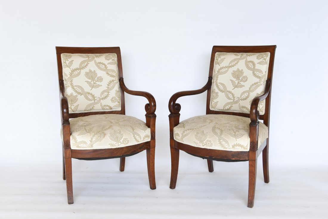 PAIR OF ANTIQUE CARVED ARM CHAIRS (1 of 10)
