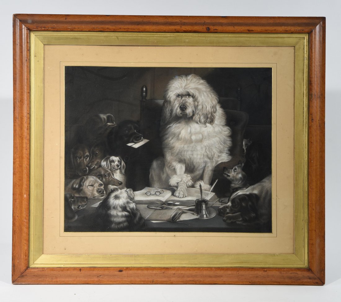 19TH CENTURY DRAWING OF DOGS (1 of 9)