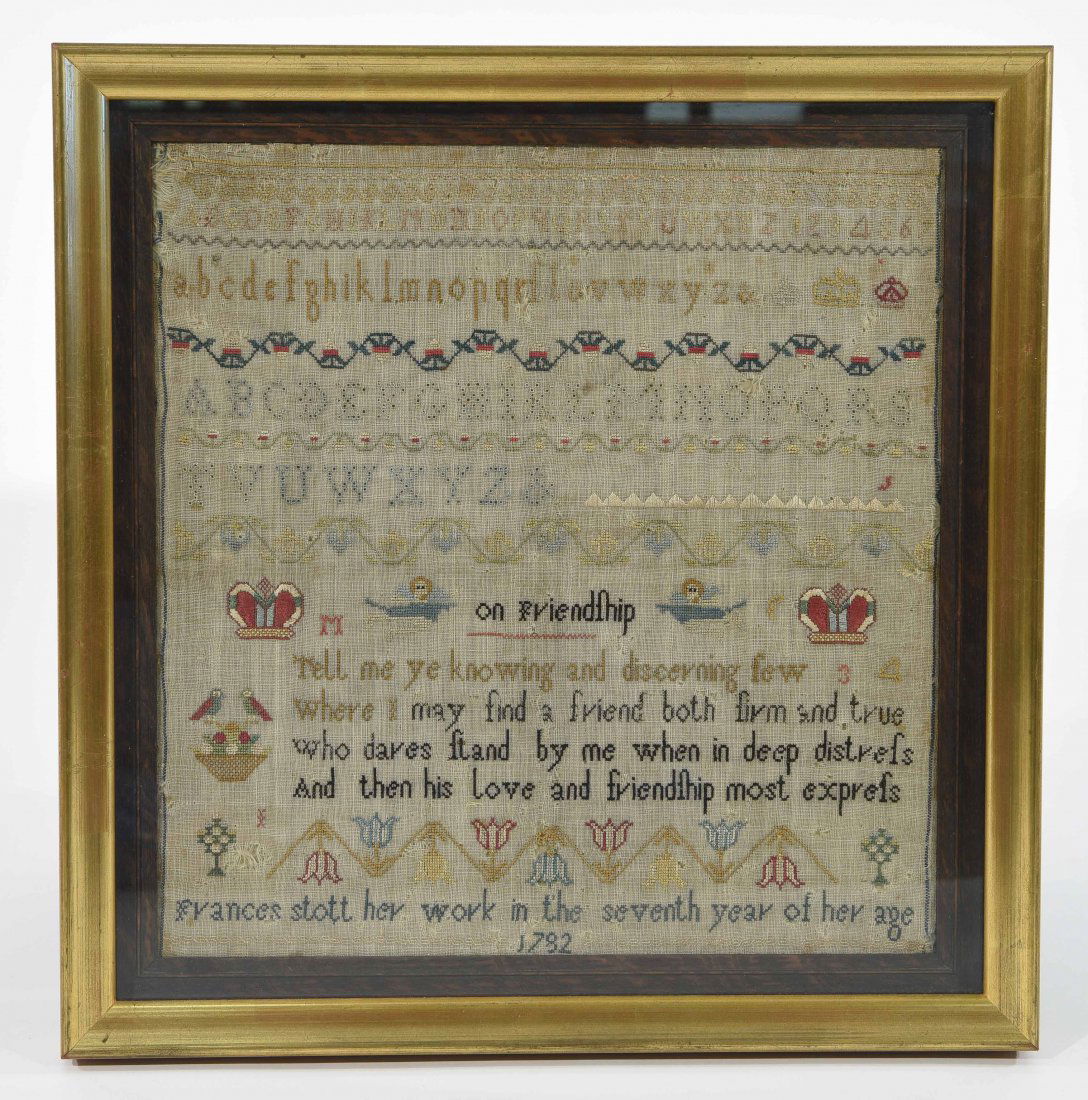 1782 NEEDLEWORK SAMPLER (1 of 8)