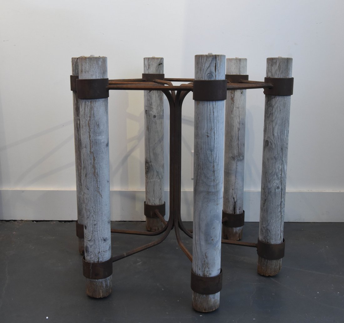 WOOD AND IRON TABLE BASE (1 of 7)