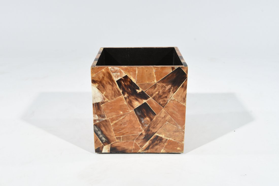 TESSELLATED HORN BOX ATTR. TO ENRIQUE GARCEL: Dimensions: H 8" x W 8" x D 8"