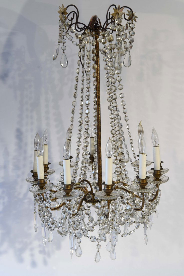 FRENCH DROP CRYSTAL CHANDELIER (1 of 8)
