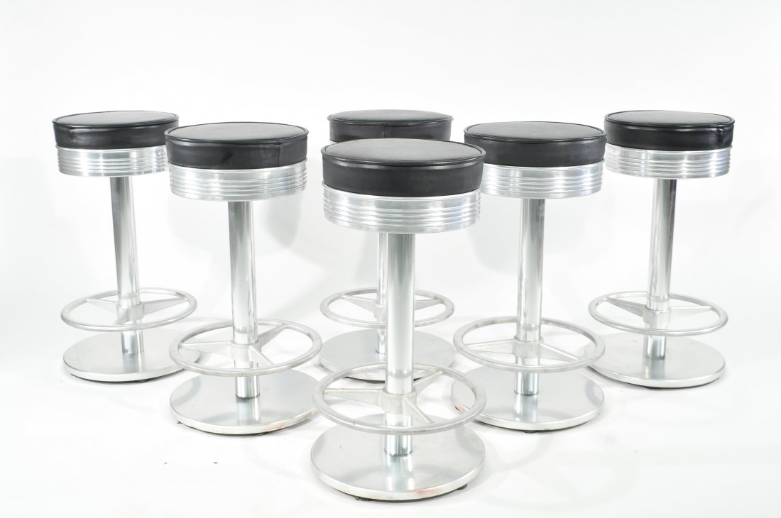 (6) ALUMINUM & VINYL BAR STOOLS (1 of 10)