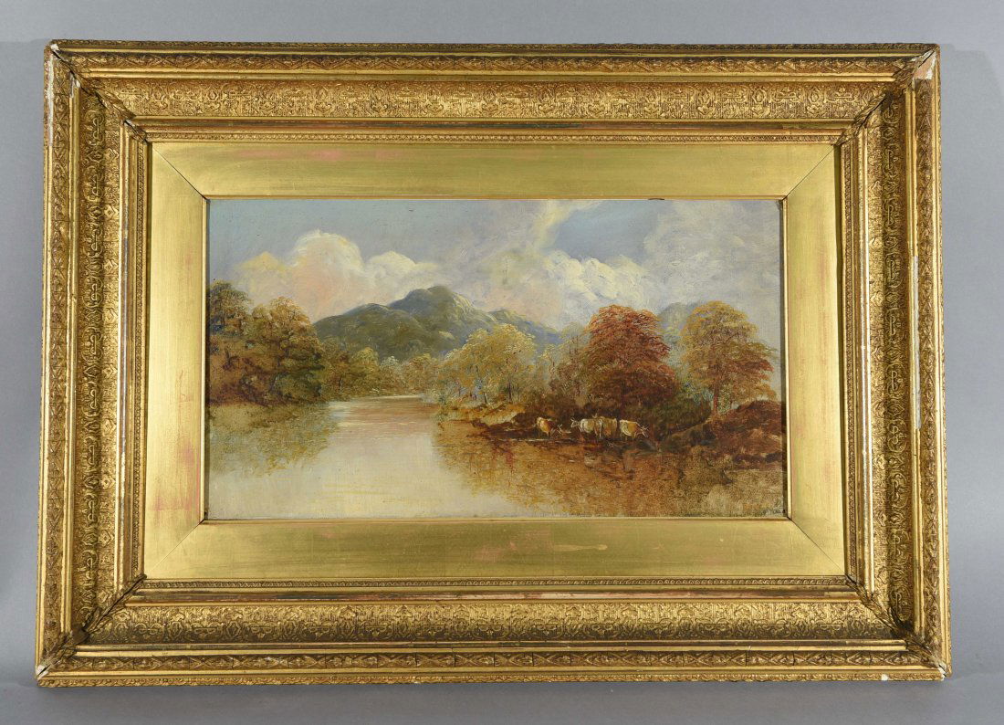 19TH CENTURY LANDSCAPE O/C PAINTING (1 of 9)