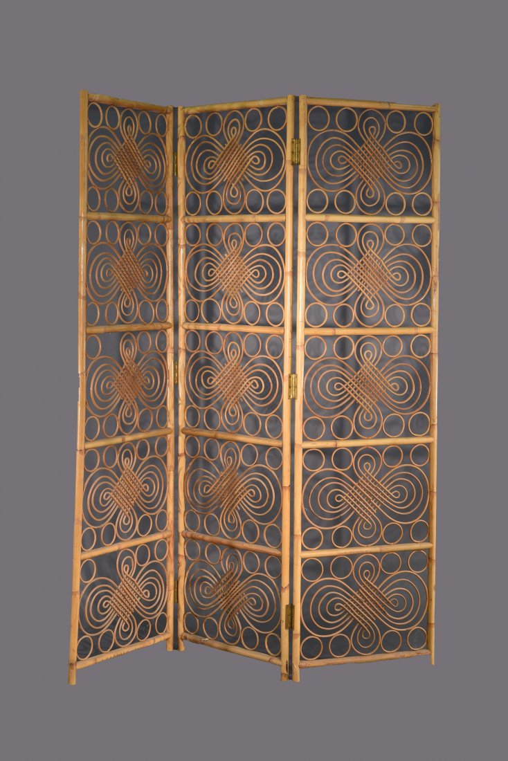 BENT BAMBOO ROOM DIVIDER SCREEN (1 of 6)