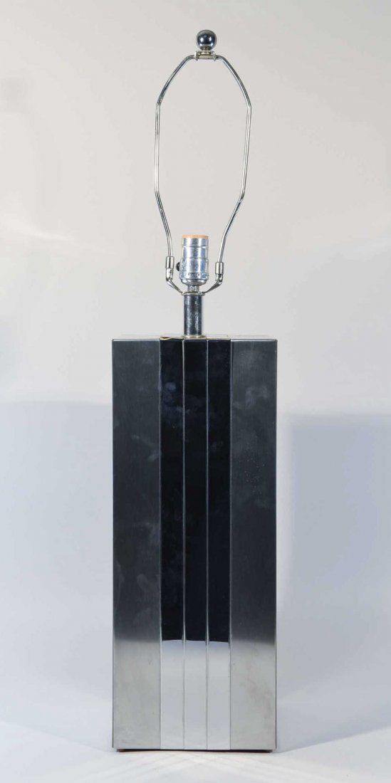 PAUL EVANS STYLE CHROME CLAD TABLE LAMP (1 of 5)