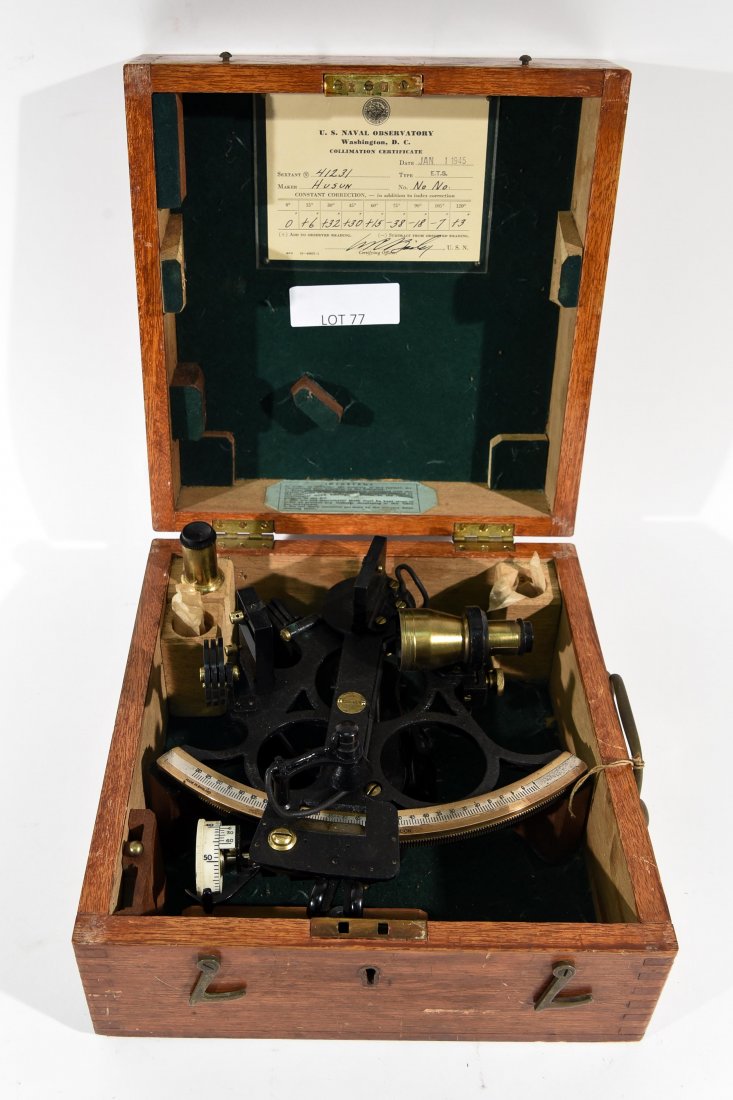 H. HUGHES AND SON SEXTANT: H 5.5" x W 11" x D 10.5"