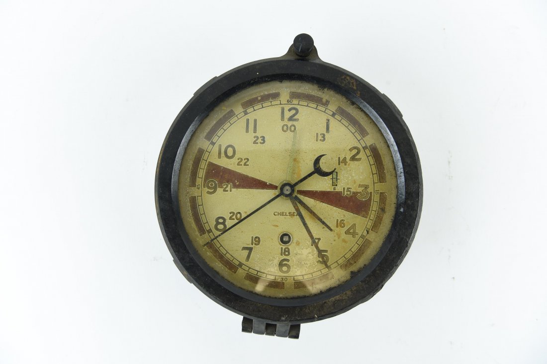 WWII CHELSEA SHIPS RADIO ROOM CLOCK (1 of 6)