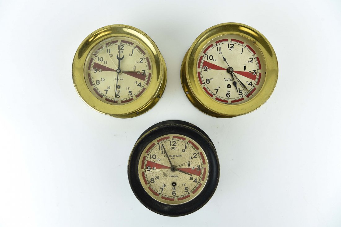 (3) CHELSEA SHIPS RADIO ROOM CLOCKS (1 of 6)