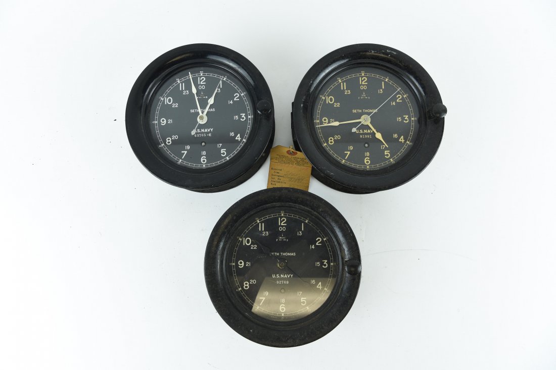 (3) SETH THOMAS U.S. NAVY DECK CLOCKS (1 of 7)