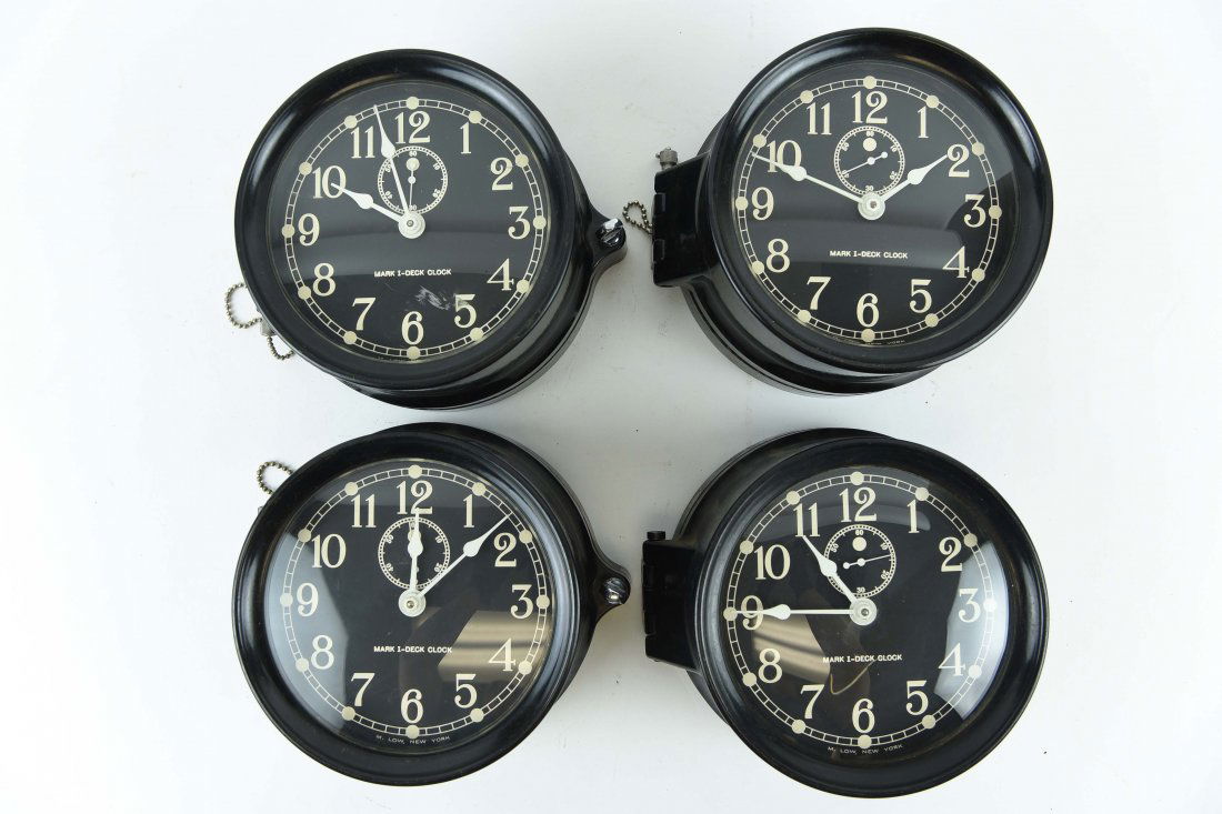 (4) M. LOW MARK I SHIPS DECK CLOCKS (1 of 7)