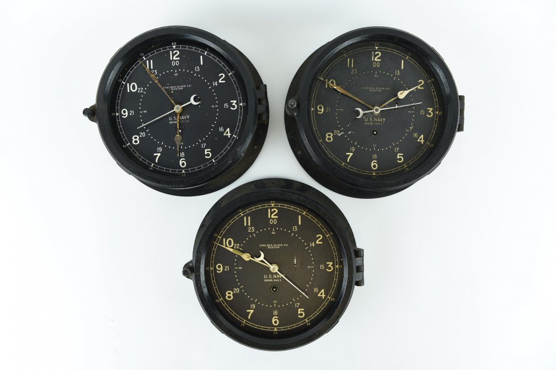 (3) CHELSEA LARGE U.S. NAVY SHIPS CLOCK (1 of 7)