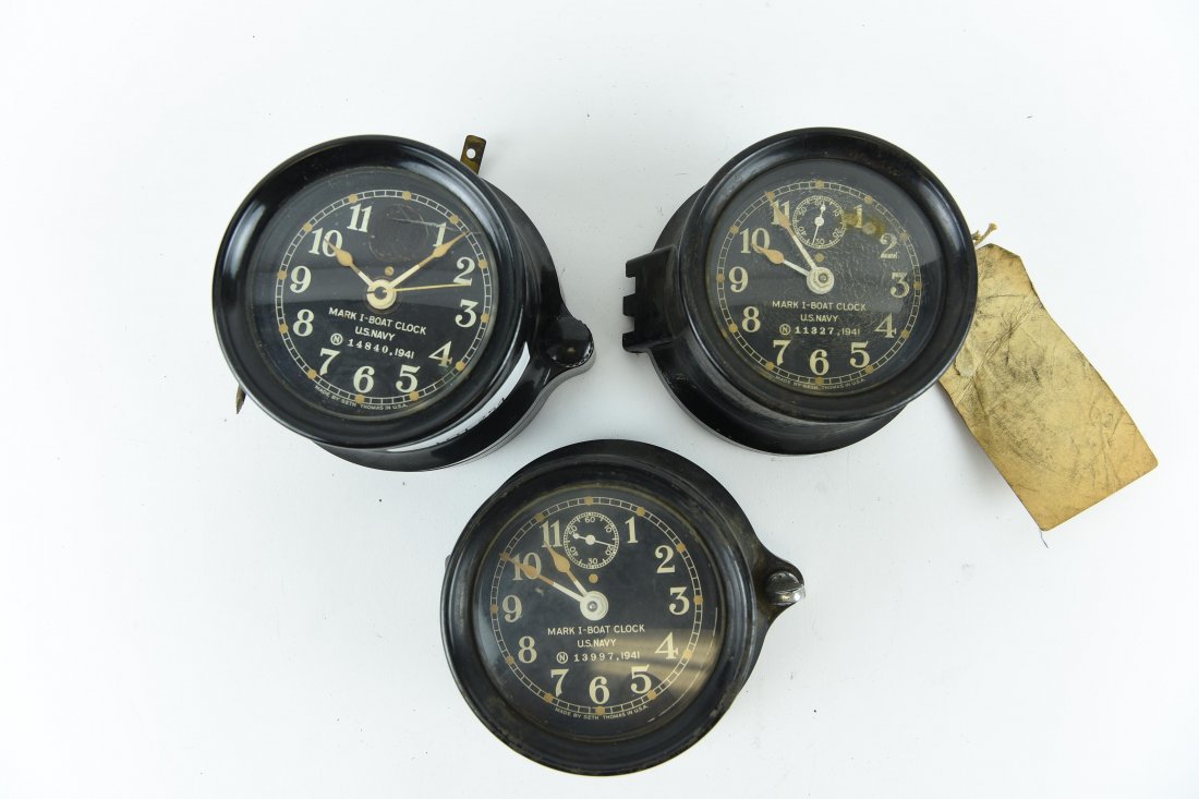(3) WWII SETH THOMAS MARK I BOAT CLOCKS (1 of 7)