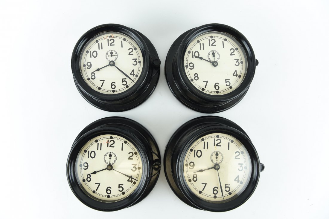 (4) WWII ERA BAKELITE CASE SHIP'S CLOCKS (1 of 8)