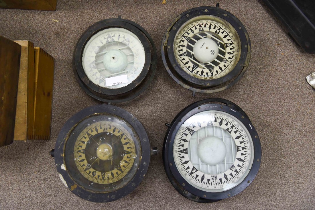 (4) SHIP'S COMPASSES: Including Ritchie.