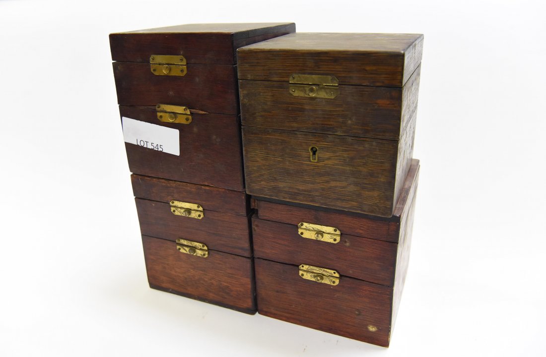 (4) SMALL WOODEN CHRONOMETER CASES (1 of 2)