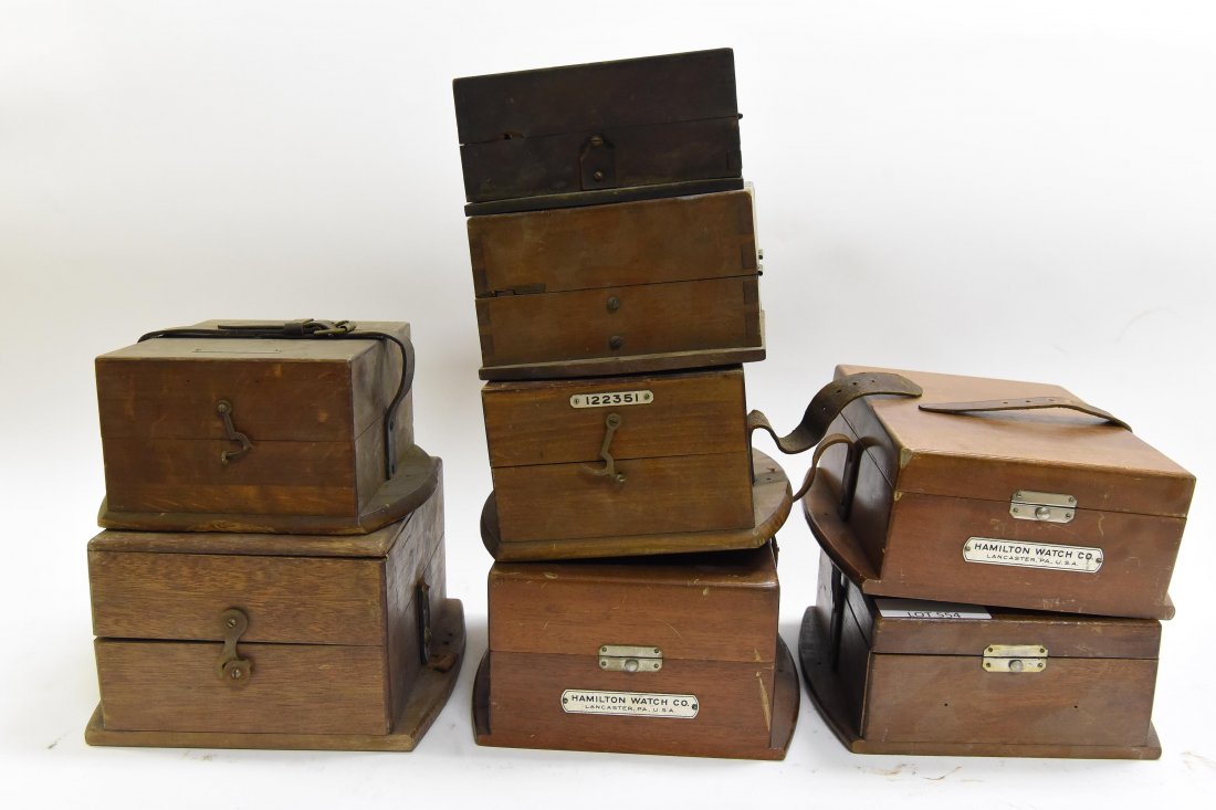 (8) SMALL WOODEN CHRONOMETER CASES (1 of 5)