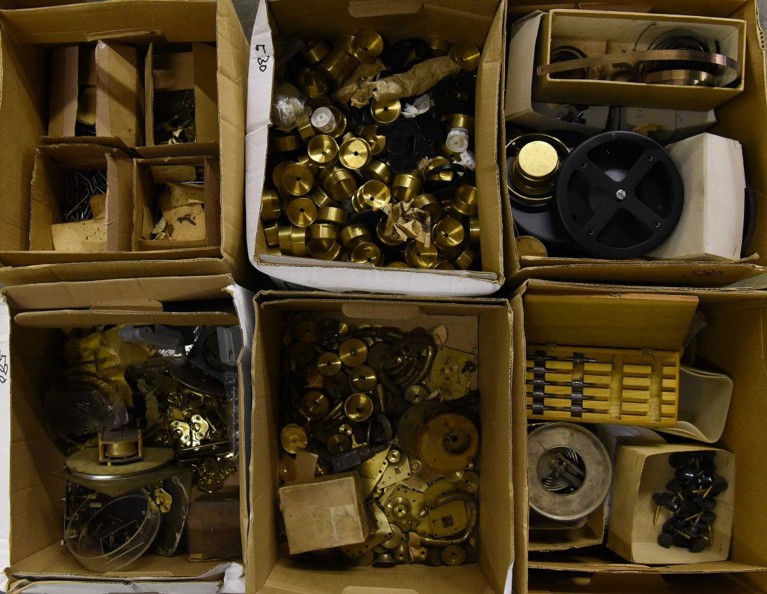 (6) BOXES OF ASSORTED CLOCK & WATCH PARTS (1 of 7)