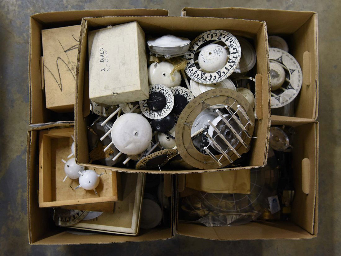 LARGE GROUPING OF COMPASS PARTS, DIALS, FLOATS, (1 of 5)