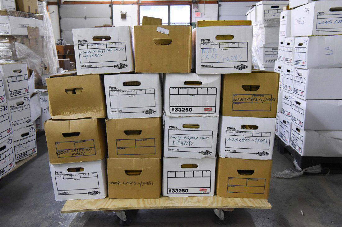 VARIOUS WATCH PARTS IN WOODEN CASES (1 of 6)