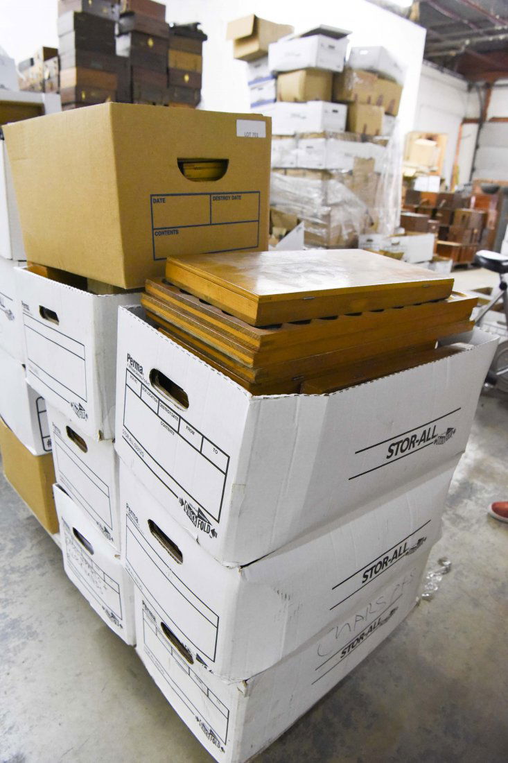 VARIOUS WATCH PARTS IN WOODEN CASES (1 of 4)