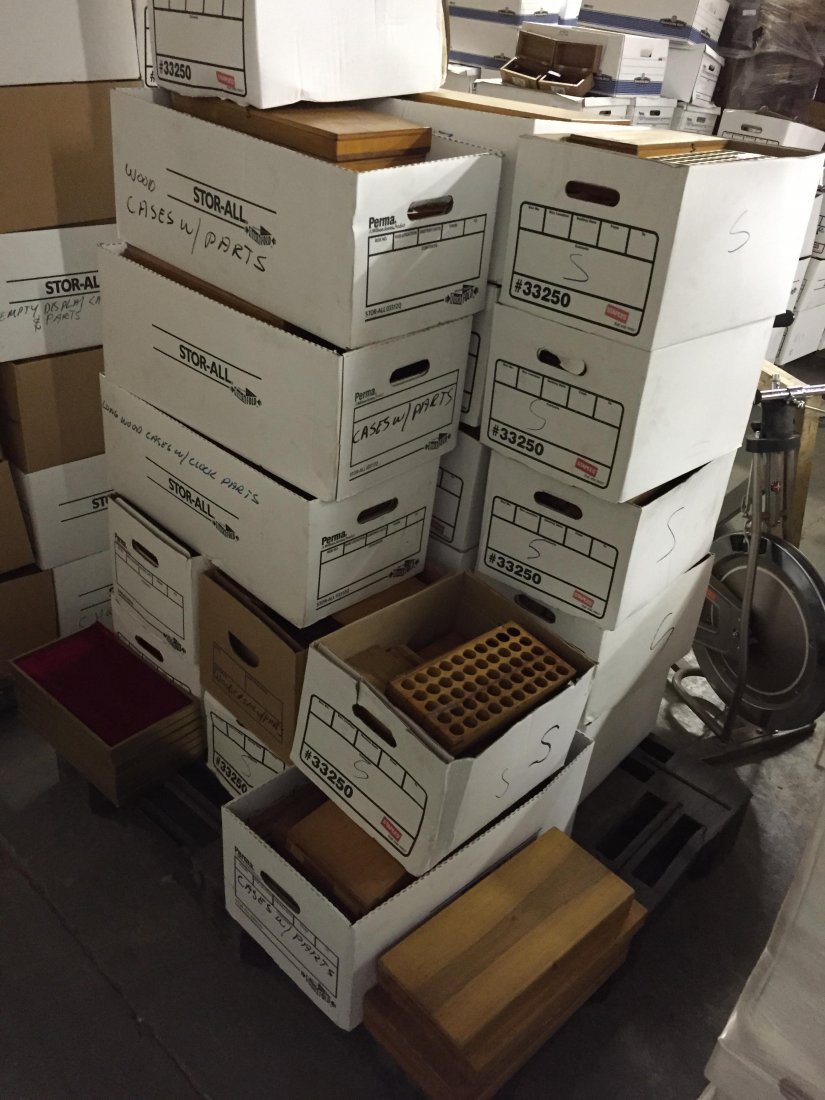 GROUPING OF EMPTY WOODEN WATCH PART CASES (1 of 4)