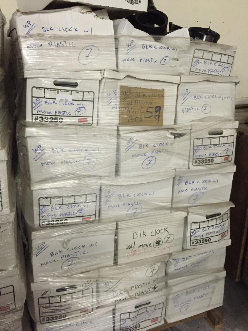 LARGE GROUPING OF BLACK SHIP'S CLOCK CASES (1 of 7)