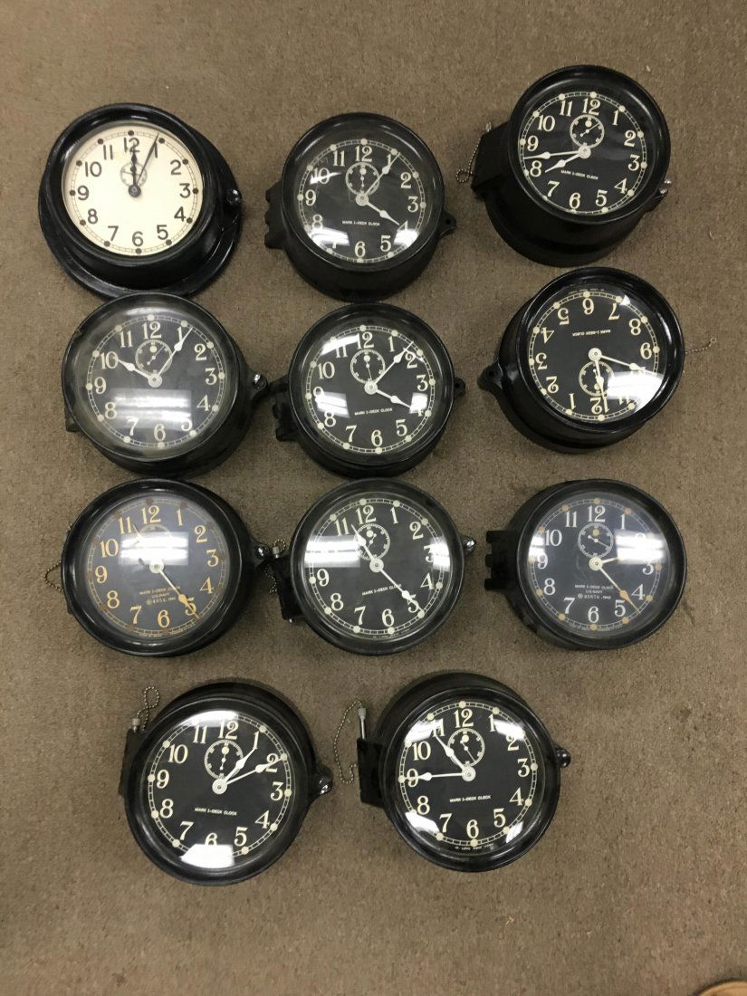 GROUPING OF M. LOW MARK I SHIPS DECK CLOCKS (1 of 5)