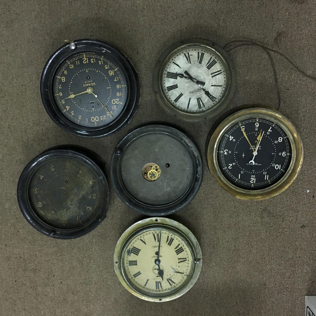 GROUPING OF MISC. SHIPS DECK CLOCKS (1 of 8)