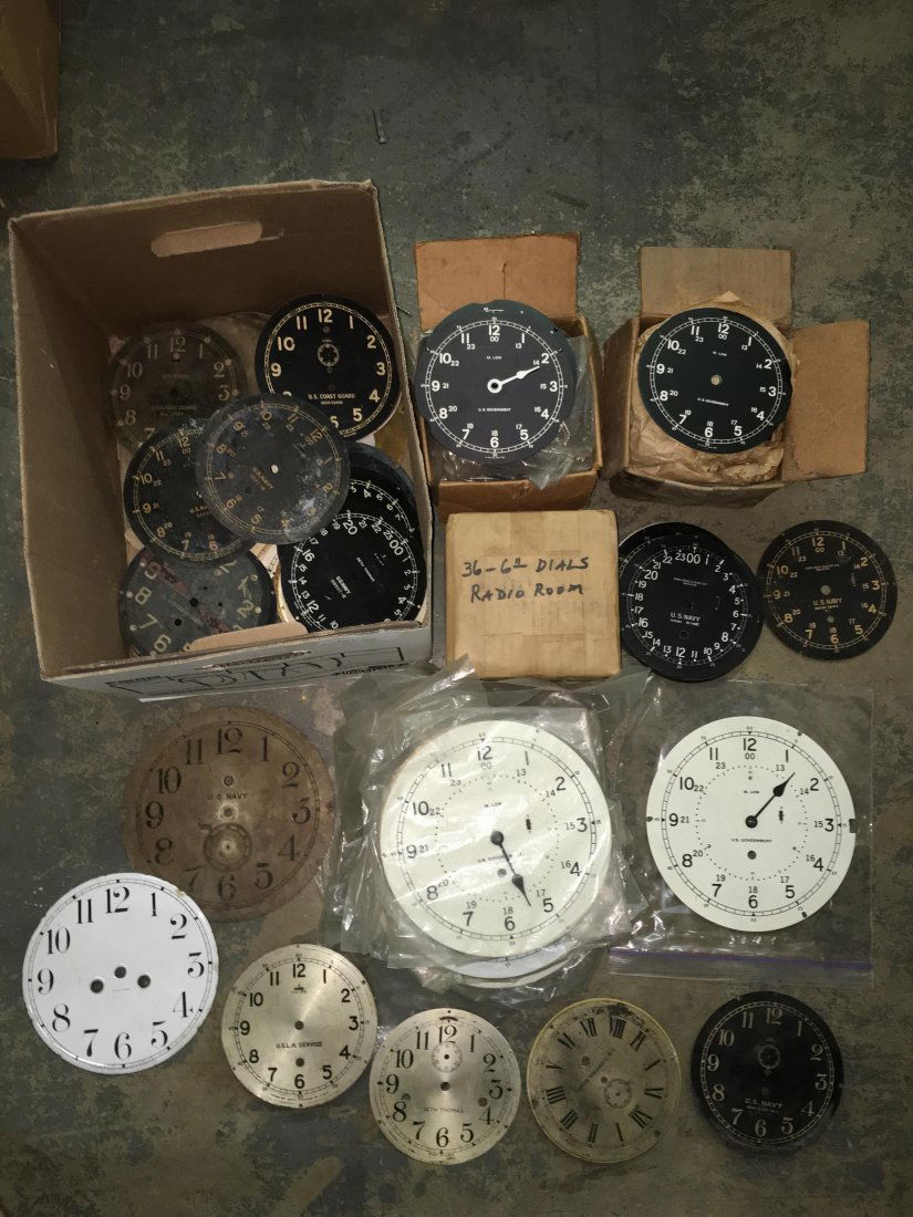 WWII SHIPS DECK CLOCK DIALS FACES (1 of 6)