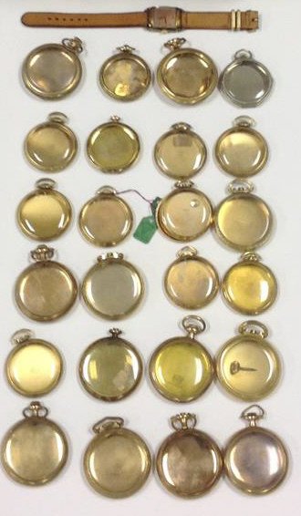 GROUPING OF GOLD FILLED POCKET WATCH CASES (1 of 6)
