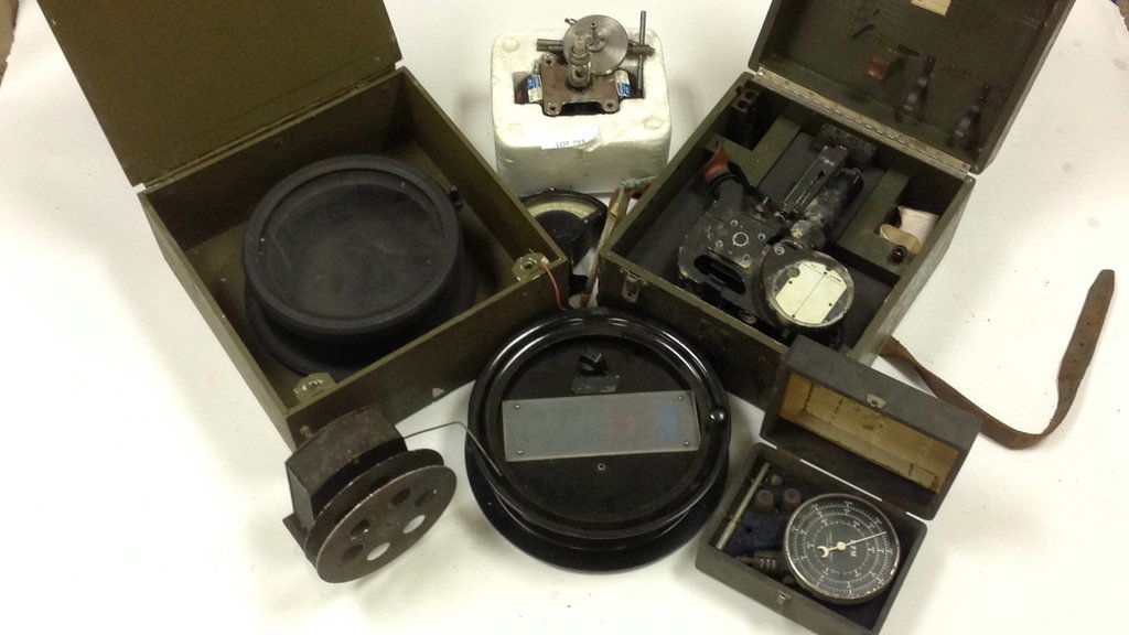 AIRCRAFT OCTANT ALONG W/ OTHER GAUGES ETC (1 of 6)