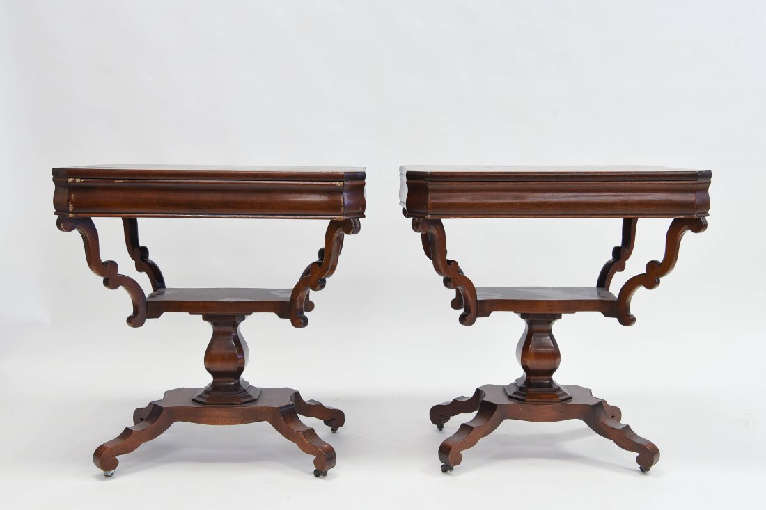 PAIR OF MAHOGANY END TABLES (1 of 10)