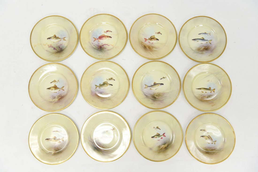 (12) ROYAL DALTON FISH PLATES (1 of 8)