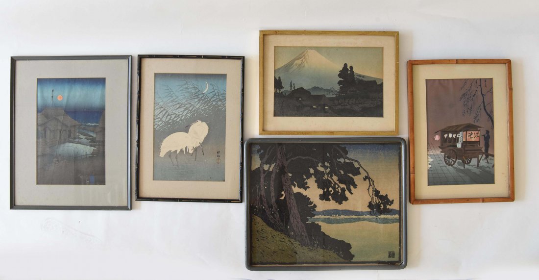 FIVE JAPANESE WOODBLOCK PRINTS (1 of 9)