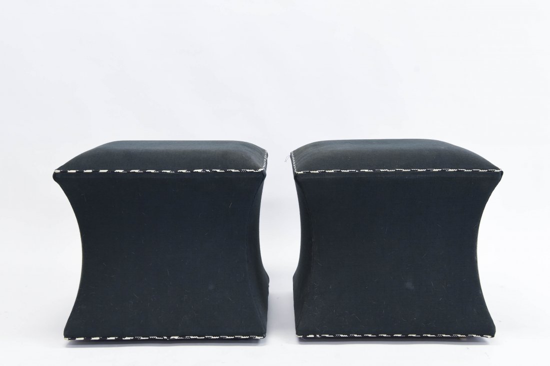 PAIR OF UPHOLSTERED OTTOMANS (1 of 6)