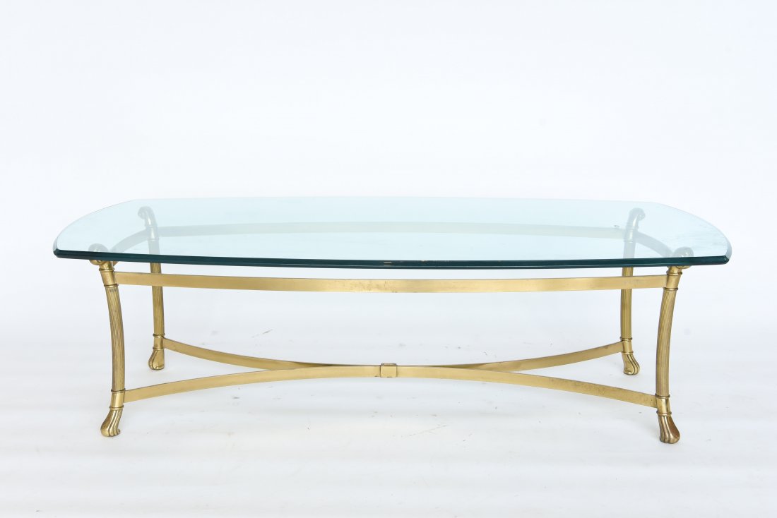 MAISON JANSEN STYLE BRASS COFFEE TABLE (1 of 8)