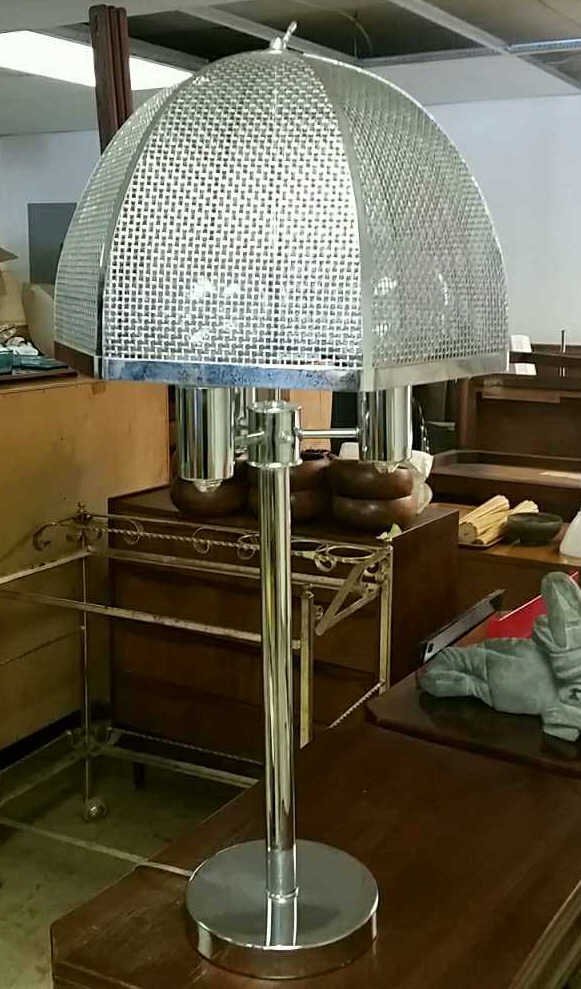 MID-CENTURY MODERN CHROME THREE TABLE LAMP (1 of 3)