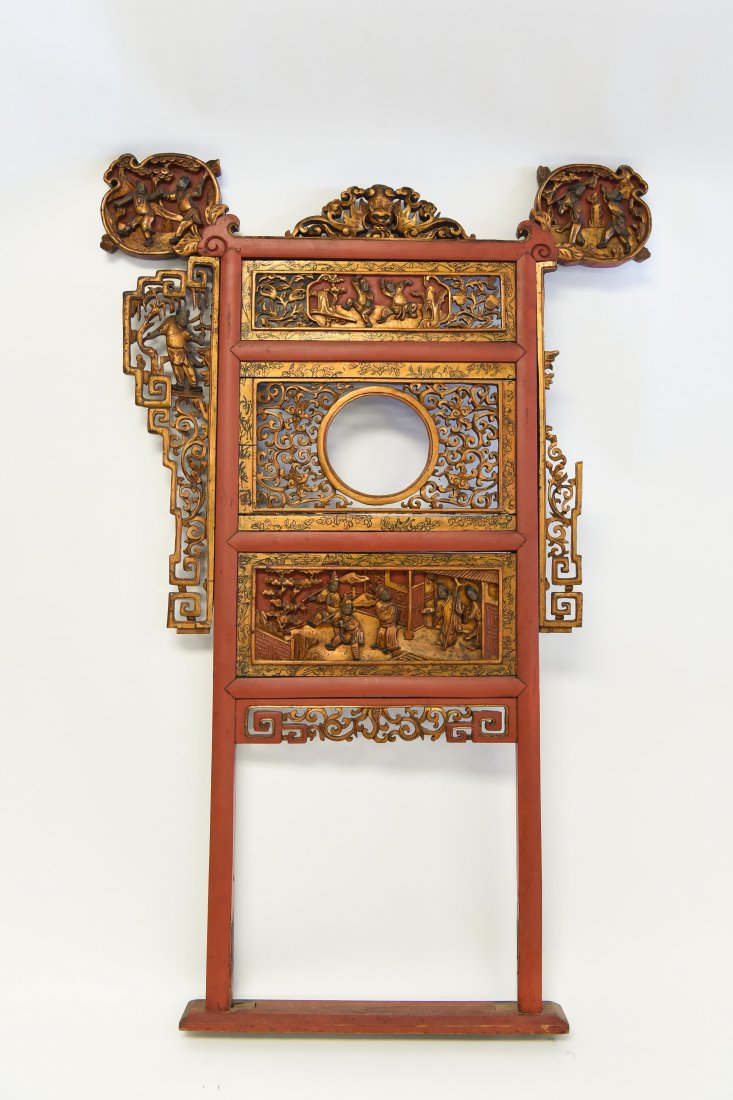 CARVED CHINESE CHINESE DECORATIVE WALL HANGING (1 of 10)