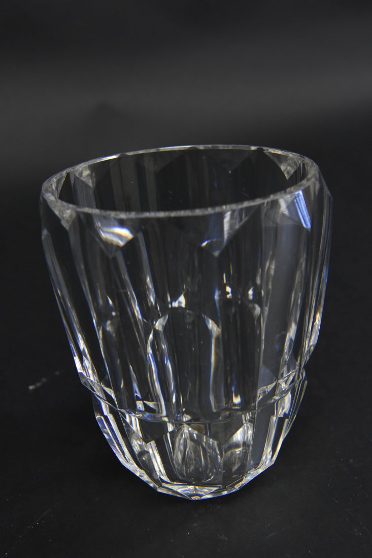 BACCARAT VASE: Dimensions: H 6" x Dia. 5.5" Condition: Small chip to base