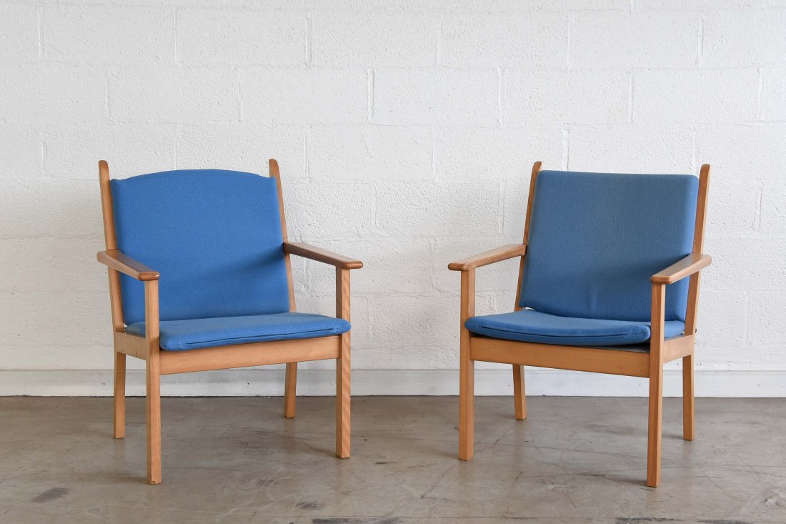 (2) HANS WEGNER; GETAMA BECH EASY CHAIRS MODEL (1 of 9)