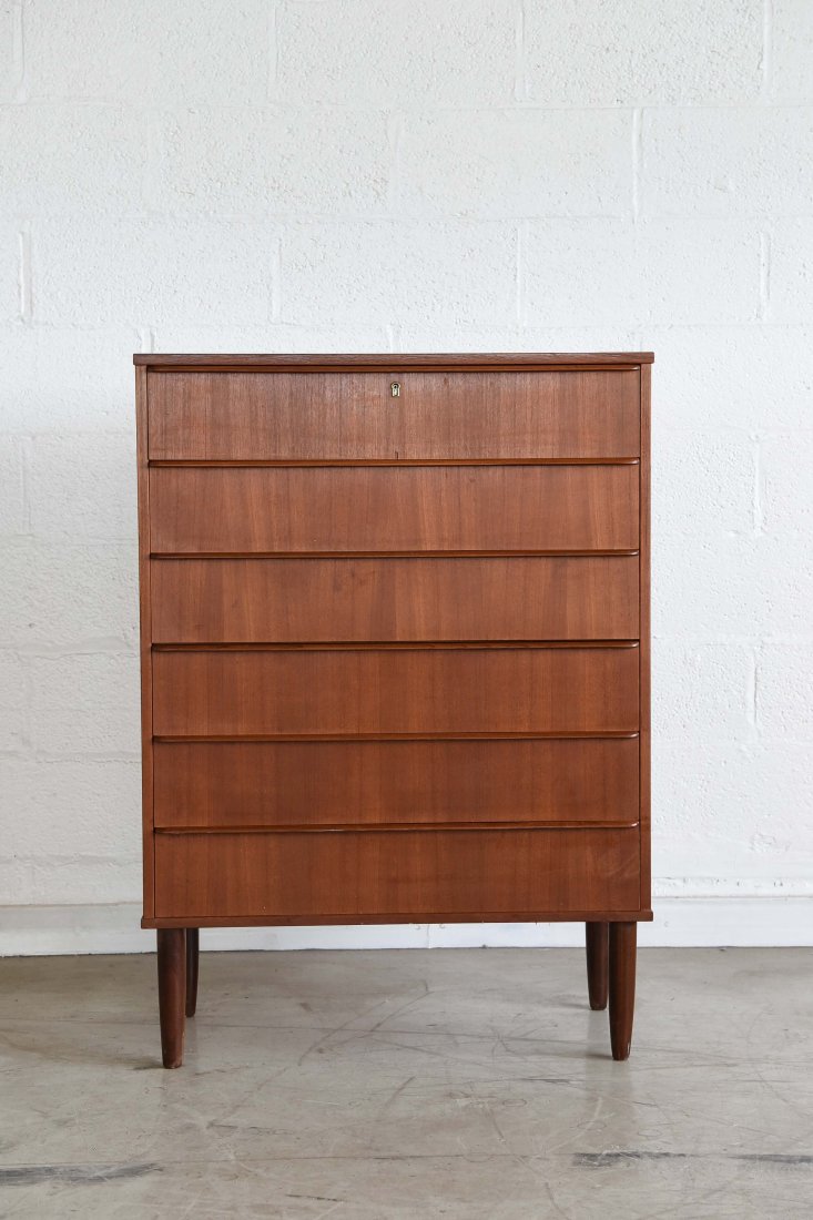 DANISH 6-DRAWER TEAK TALLBOY (1 of 8)