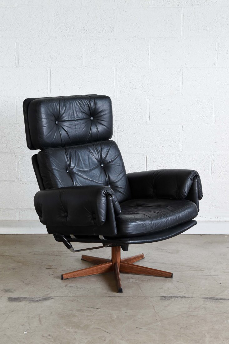 LEATHER DANISH HIGH BACK CHAIR (1 of 9)