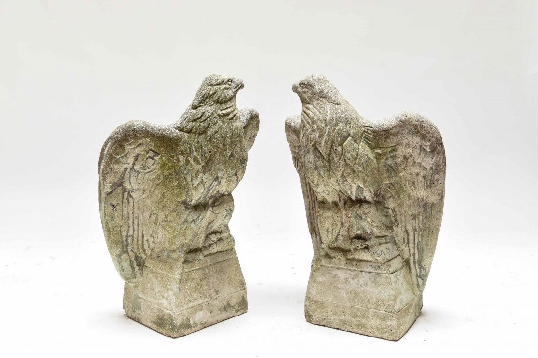 (2) ANTIQUE CONCRETE EAGLES (1 of 8)