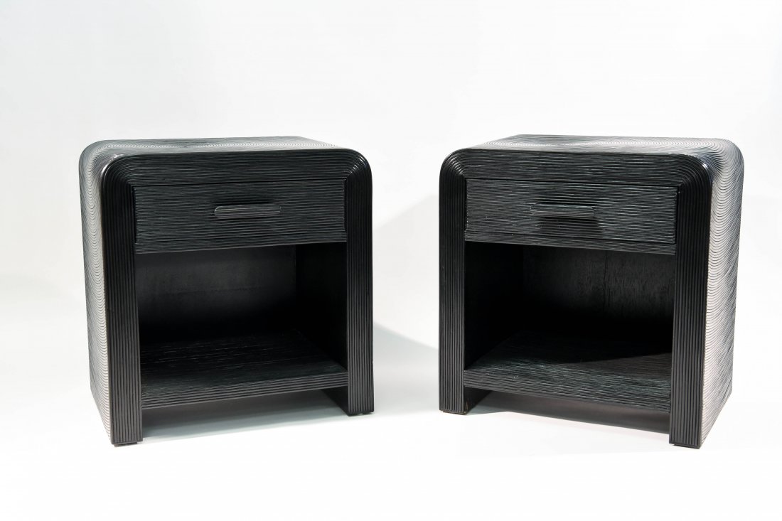 PAIR OF BLACK NIGHTSTANDS (1 of 8)