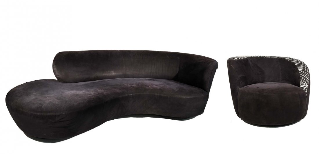 VLADIMIR KAGAN "CLOUD" SOFA & "NAUTILUS" CHAIR (1 of 10)