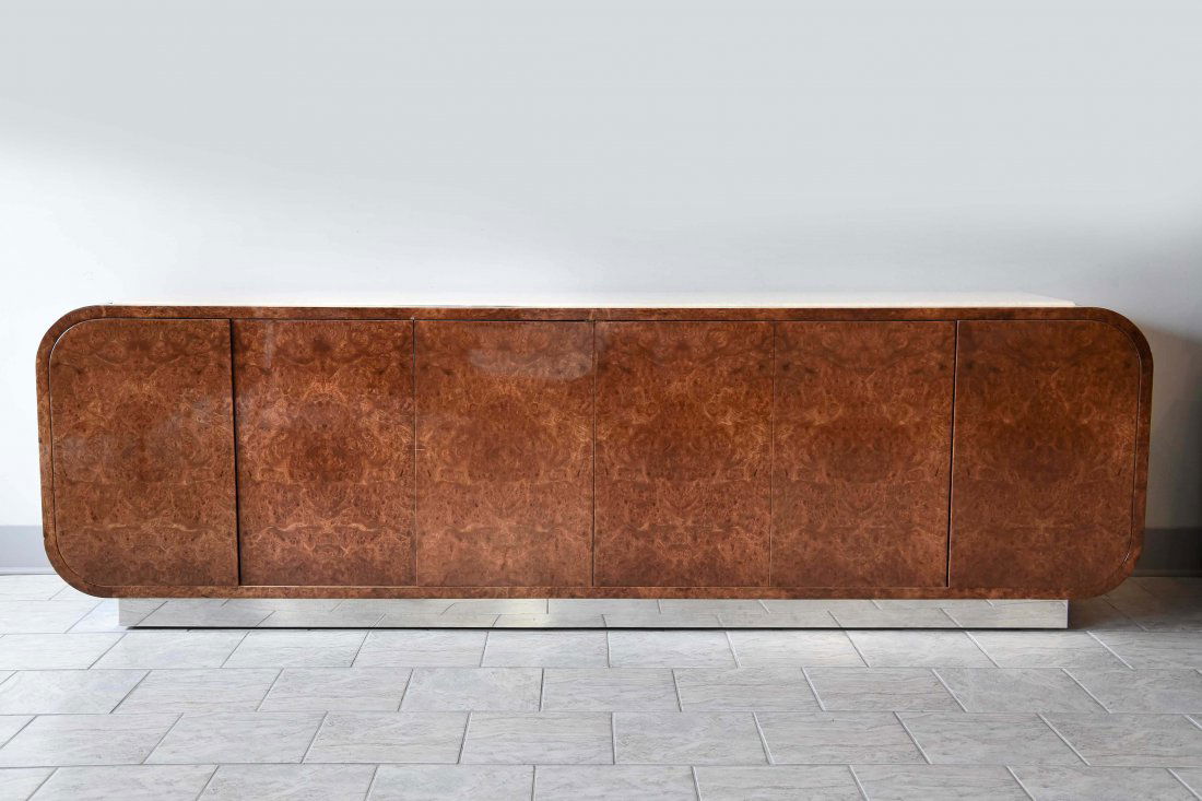 PACE BURLWOOD & TRAVERTINE CREDENZA (1 of 10)