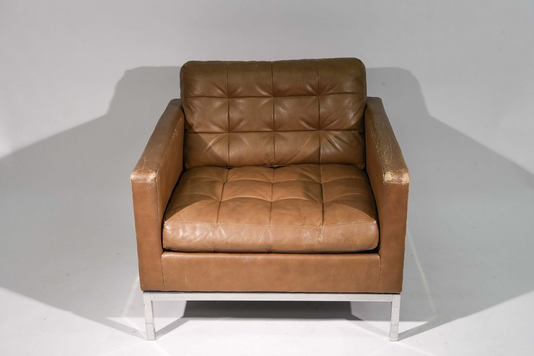 FLORENCE KNOLL LEATHER LOUNGE CHAIR (1 of 6)