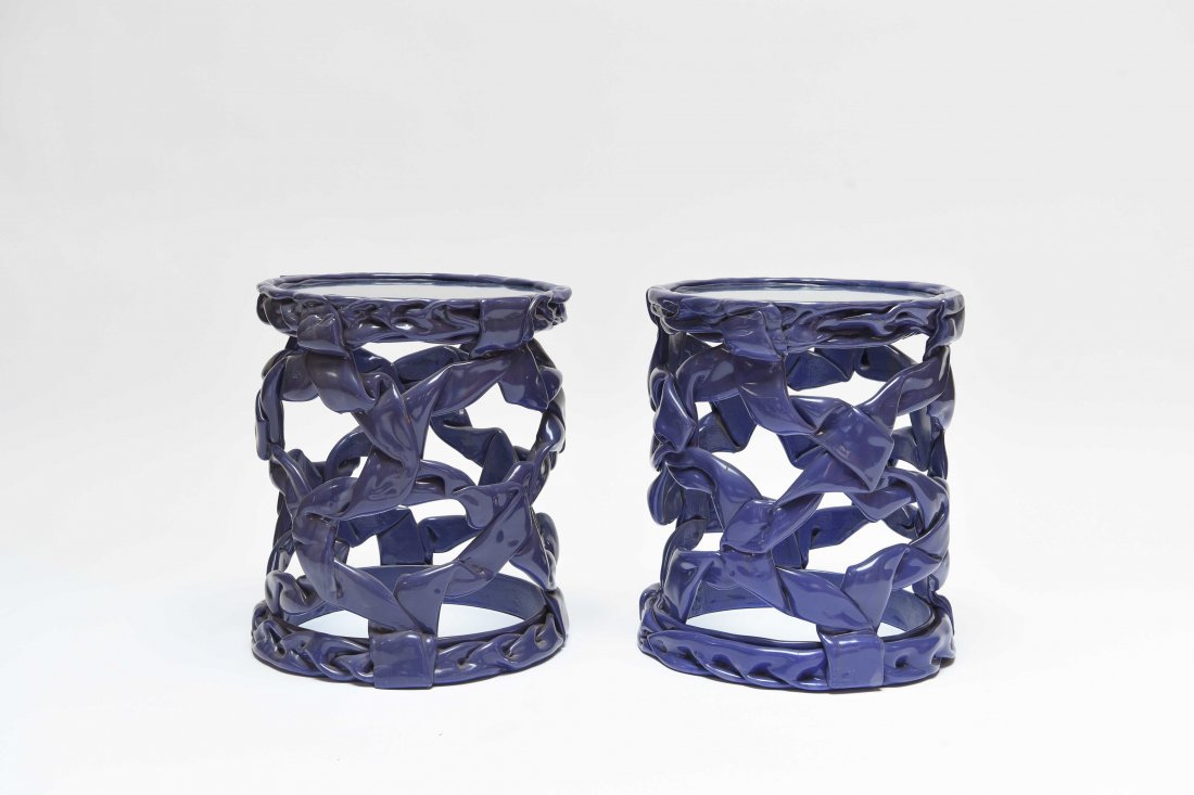 TONY DUQUETTE STYLE PURPLE RIBBON TABLES (1 of 6)