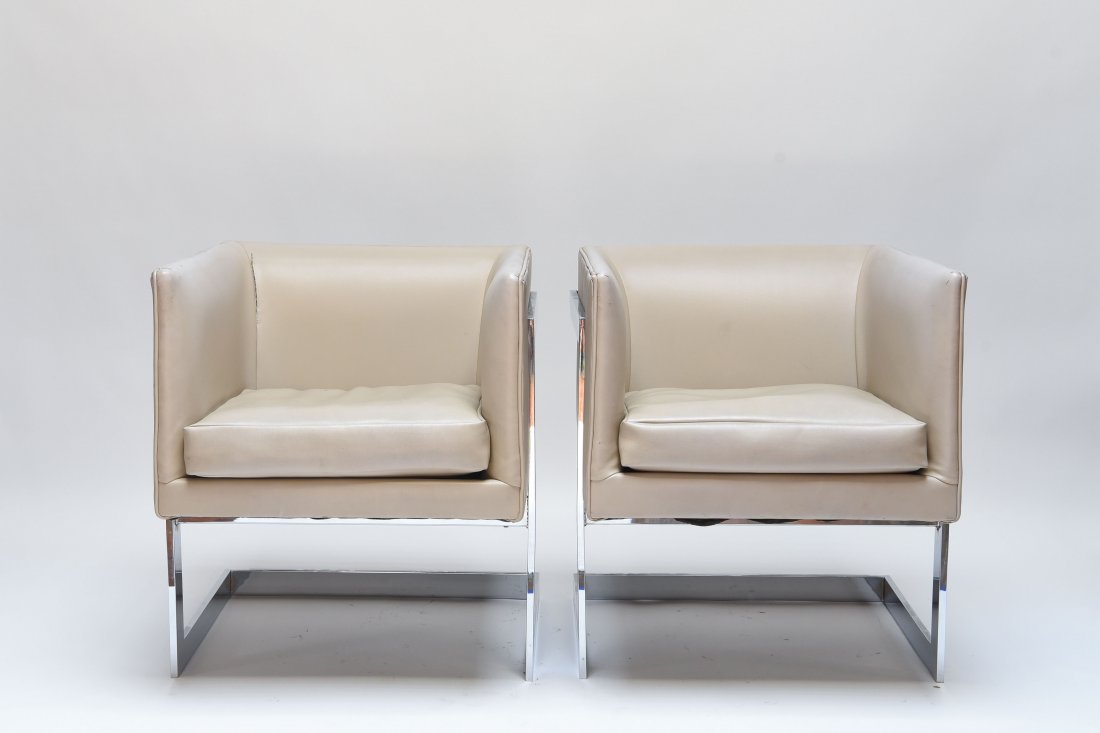 PAIR OF MILO BAUGHMAN CLUB CHAIRS (1 of 10)